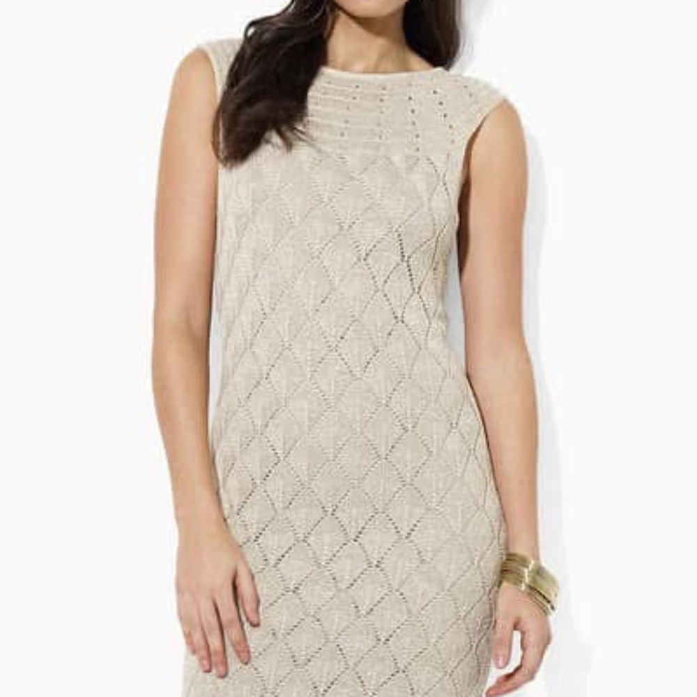 NWT Sundance Cream Colored Crochet Dress in L